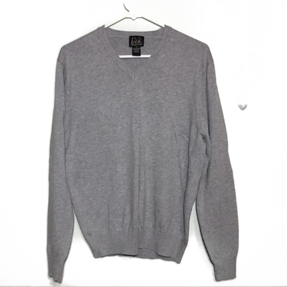 Jos A Banks Other - Jos A Bank Gray Pima Cotton V Neck Sweater M